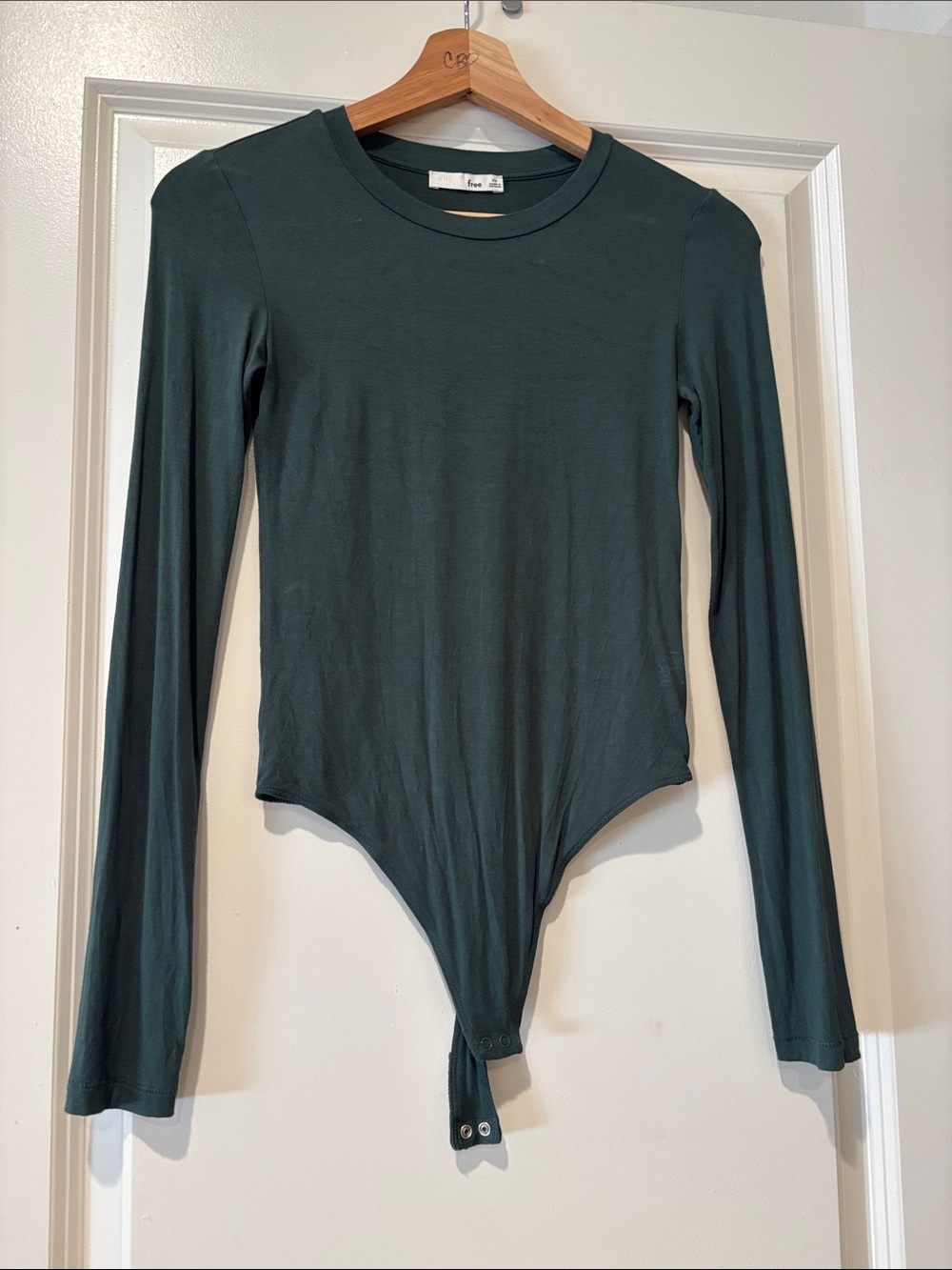 Long Sleeve Crewneck Bodysuit - Dark Green